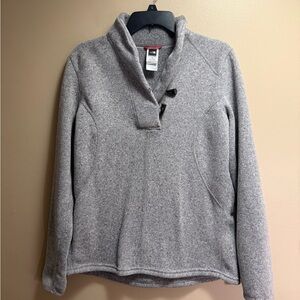 The North Face Gray Fleece Shawl Collar Toggle Pullover L